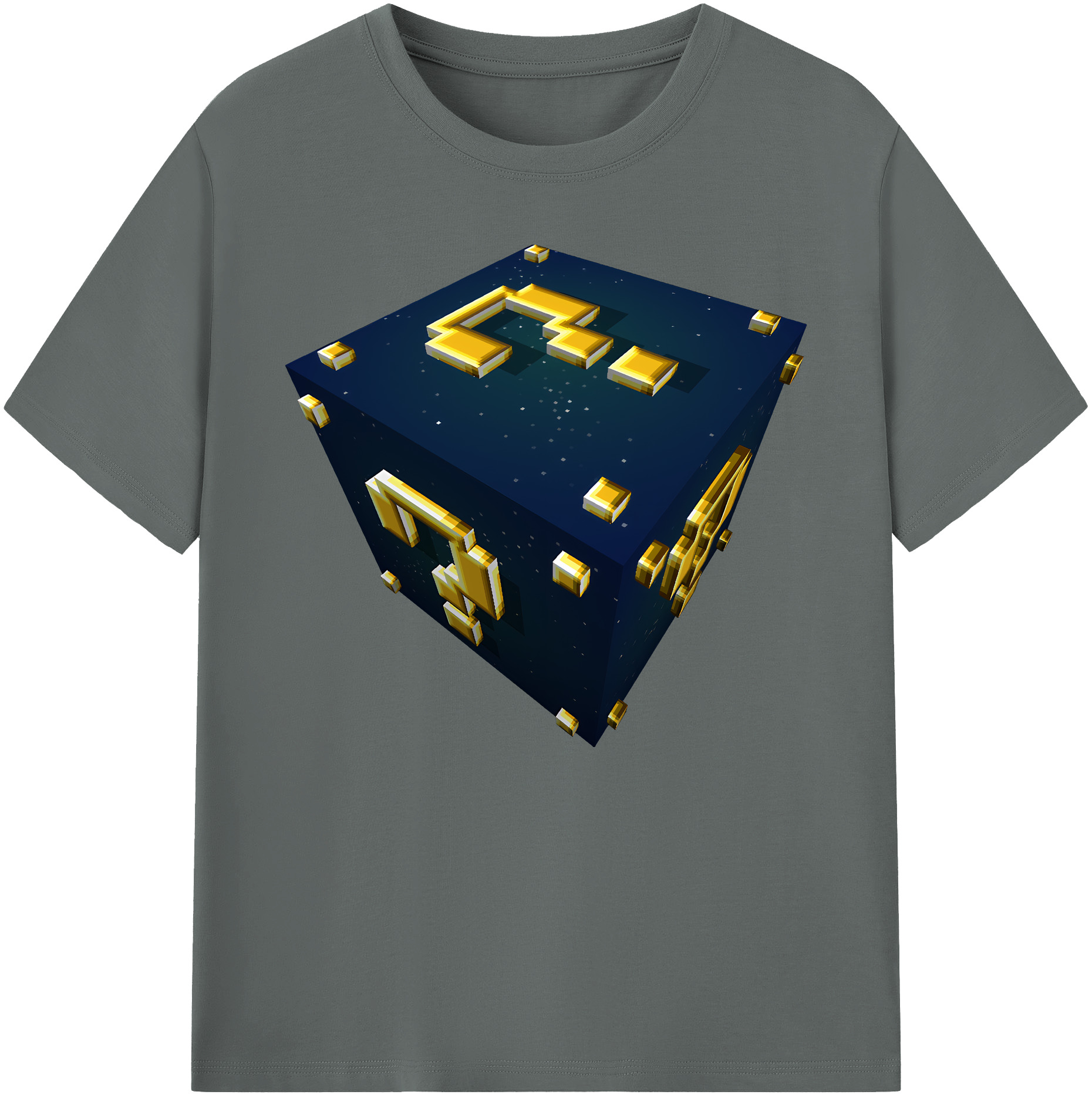 （画像用） マインクラフト ブロックの世界 Minecraft MC Block world 綿100％ メンズ半袖Tシャツ｜肌触りやわらか＆通気性